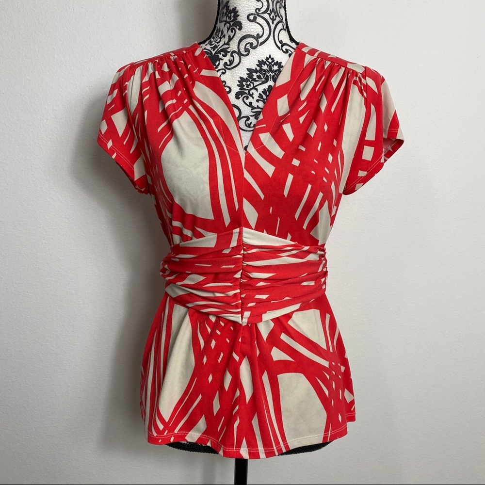 Marc Bouwer V Neck Tie Back Blouse S